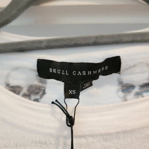 Skull Cashmere Women White & Black Sybil Crew-Neck Pullover Linen Tee Si… - Picture 8 of 13